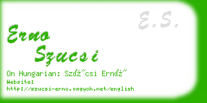 erno szucsi business card